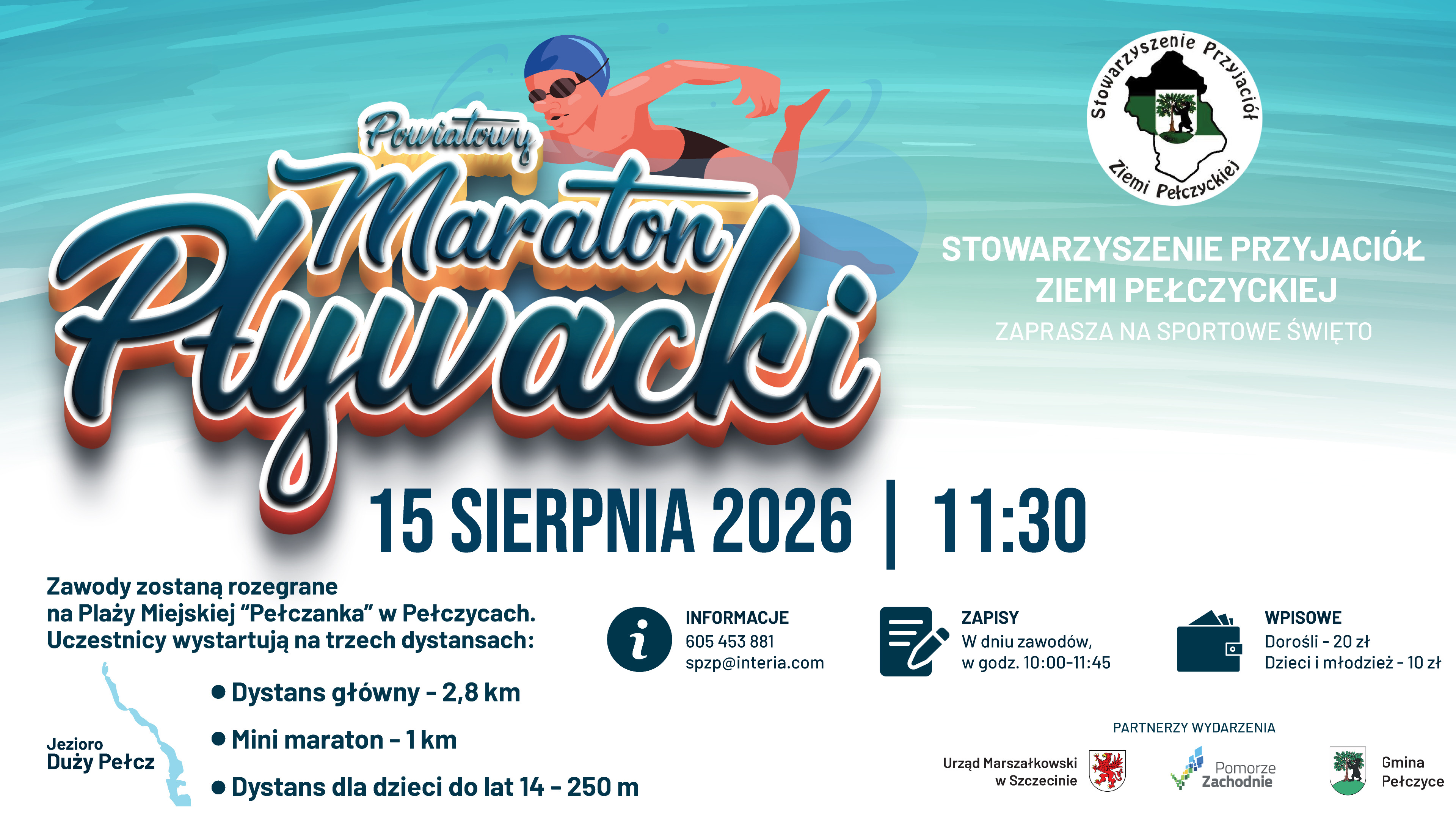 XXII Powiatowy Maraton Pływacki w Pełczycach – sportowe emocje nad Jeziorem Duży Pełcz