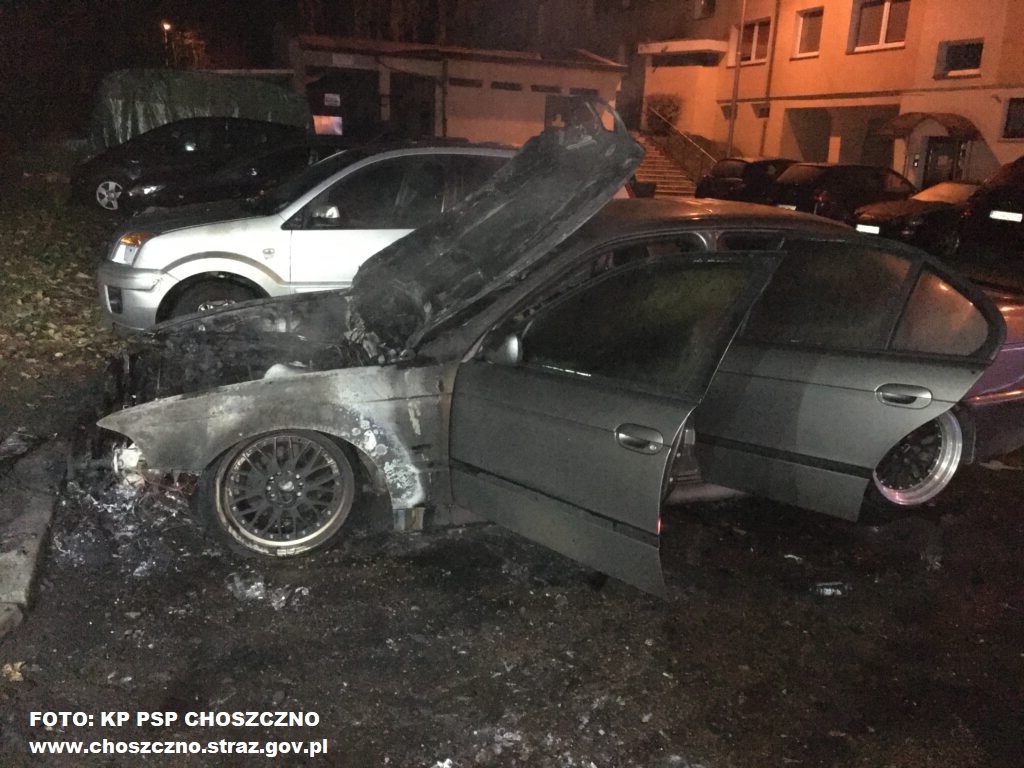 W nocy w Choszcznie spłonął samochód...