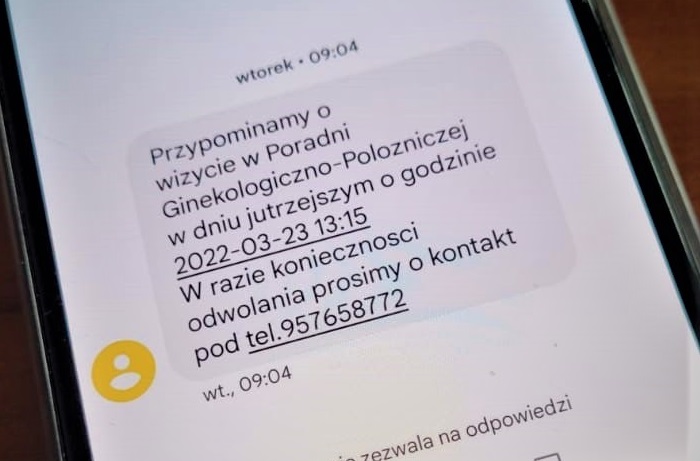 Szpital w Choszcznie wysyła SMS z przypomnieniem o wizycie lekarskiej 