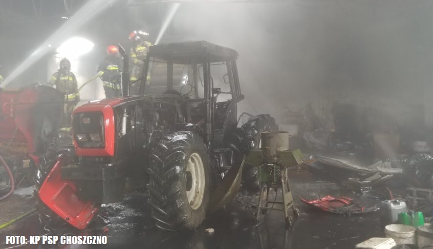 Pożar ciągnika rolniczego w Bukwicy [FOTO]