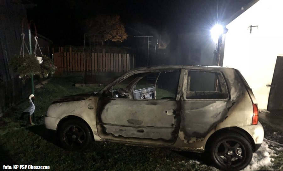 Pożar samochodu w Suliszewie. Spłonął doszczętnie... 