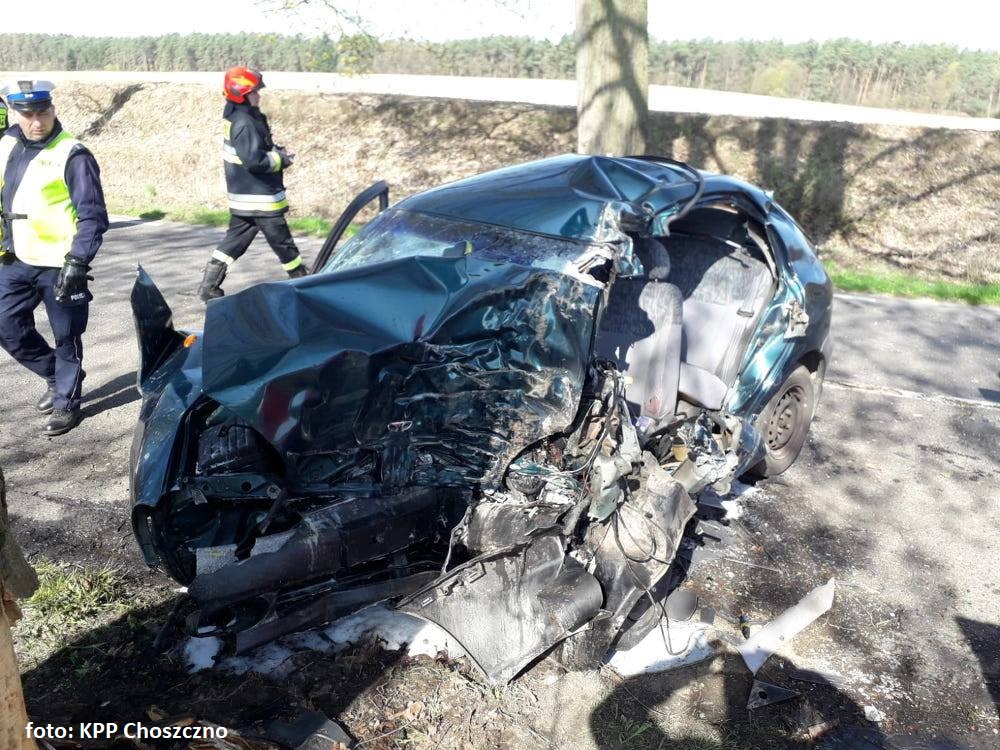 Tragedia na drodze W-151 pomiędzy Choszcznem a Reczem. Zginął 65-letni mężczyzna [FOTO]