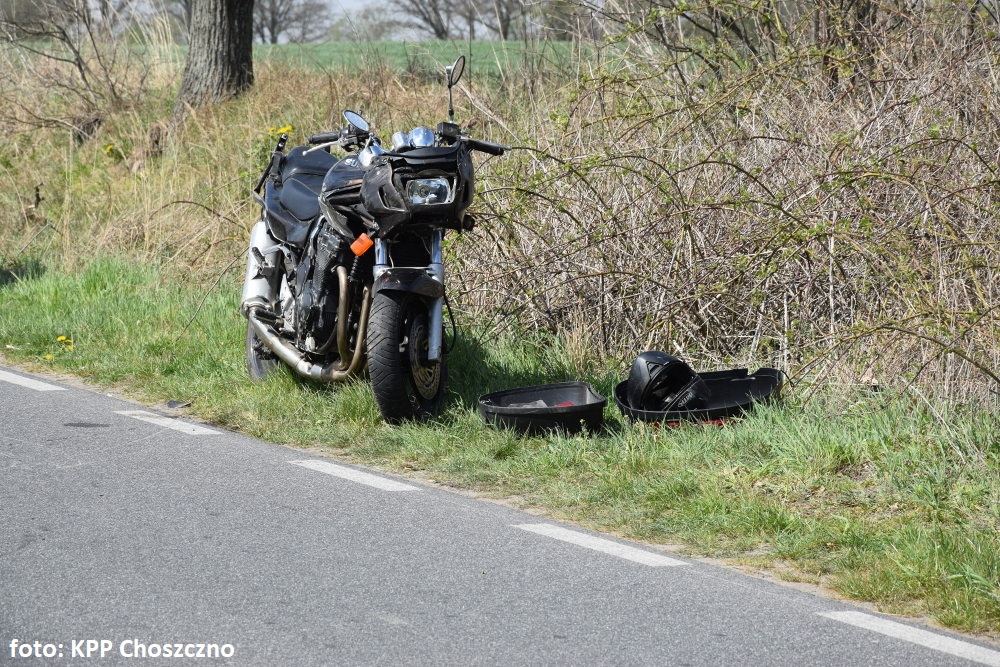 Wypadek motocyklisty między Będargowem a Jarosławskiem (gm.Pełczyce)
